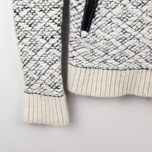 Club Monaco Wool Alpaca Knit Zip Bomber Jacket sz XS Flawed - Picture 7 of 13